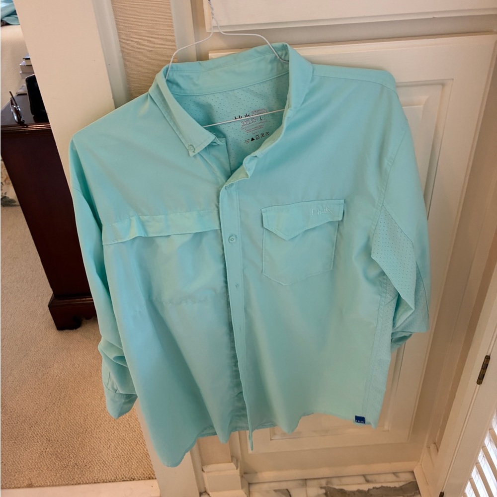 Huk Aqua Button-Up Shirt
